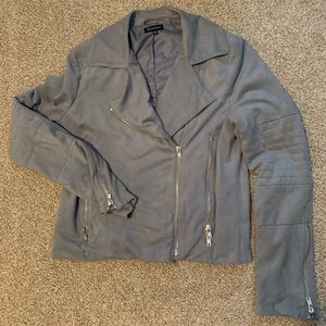 Blue Velvet Moto Jacket. Size Large